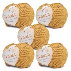 Knitt Idol 編織線 45g, 4 芥末黃, 5個