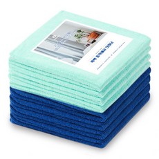 乾爽方形毛氈魔力清潔布 深藍色 4入+薄荷色 4入組 40*60cm, 1套