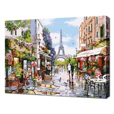 ECO SOLE DIY巴黎街景數字畫 40*50cm, 29 種顏色