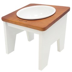 MONAGIO 寵物木質餵食碗架+塑膠 1入