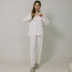 안나앤코 여성용 로맨틱패턴 요루면 긴팔 파자마 상하의 세트