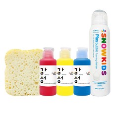 SNOWKIDS 吐司造型海綿+顏料 紅色+黃色+藍色+泡泡噴槍 250ml, 3色