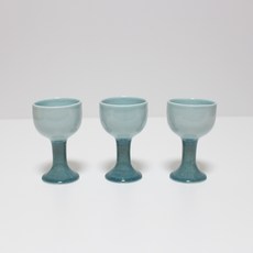 月鹽手工陶瓷光面雙色手柄飲具套組天空+孔雀, 3個, 單品