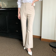 시크블랙 여성용 페트렐 투버튼 부츠컷 슬랙스 cppt10633k28