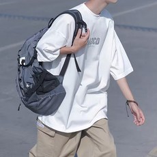 블랙101 남성용 마지노스 캐쥬얼 오버핏 반팔 티셔츠 B234MF00192