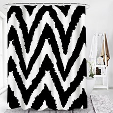 Market A 黑白圖案浴簾 TYPE08 150 x 180 cm, 1個