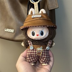 Labubu衣服粉色吊帶褲組, 卡布奇諾套裝, 1個