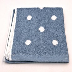 MORINO 摩力諾日本認證抗菌防臭圓點方巾，柔軟親膚，吸水速乾，顏色隨機(灰/藍), 1條