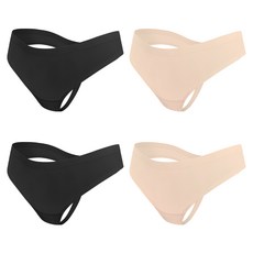 파란 여성용 무봉제 심리스 누디 티팬티 2종 x 2p 세트