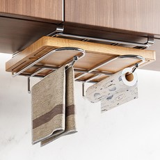 ARYKO 304不鏽鋼掛式砧板&廚房紙巾架, 銀色, 1個