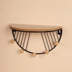 soonZAM 多功能壁掛置物架, 半圓黑色, 1層