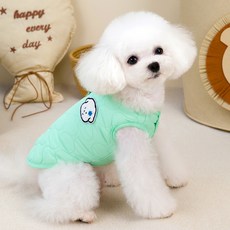 PASTEL PET 狗狗拼布重點絎縫背心, 1個, 薄荷綠