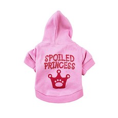 適合粉紅色的公主皇冠狗狗連帽T恤, 單一顏色, 1個