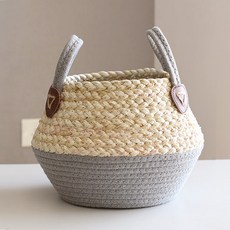 Dometopia 天然棉花盆籃, 灰色, 1個