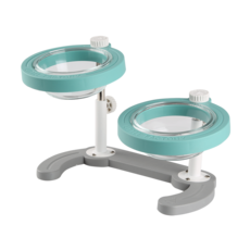 LITTLE FACTORY 寵物玻璃雙口餐碗 基本款, 1個, 薄荷綠