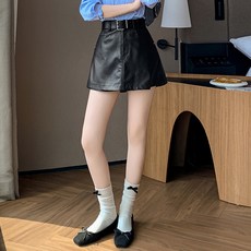 Awesomeful 女款 Serionna 皮革開衩褲裙 + 腰帶組 A25WP092318