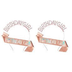 Block Mart 派對用品 生日肩帶 + 髮箍套組, TYPE5, 2套