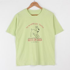 BBAEBBAE 女款透氣小狗印花圓領短袖T恤