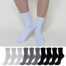 가파치 여성용 무지 중목 스포츠 논쿠션 양말 10켤레 세트, 04 화이트, 화이트, 화이트, 그레이, 그레이, 그레이, 블랙, 블랙, 블랙, 블랙, 1세트