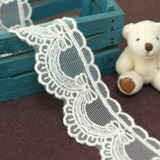 슈슈룸 망사 레이스 리본 1260cm, 망사레이스-리본(아이보리), 1개