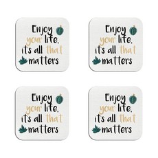 可愛簡約珪藻土杯墊 B37 4件組 款式22, 混合色, 4個