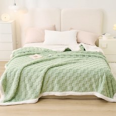 체커보드 양털 극세사 담요