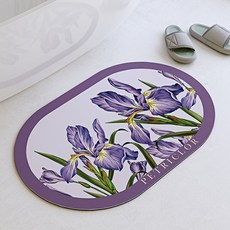 經典花朵柔軟地墊 L, 紫色, 1個