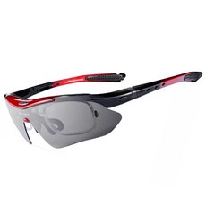 Rock Bros 運動護目鏡 + 手動夾套 10141, 鏡框(黑色 紅色)