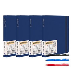 A5 멜리브 노트패드 NM00A6 4p + 유성펜 3p 세트, 남색(노트패드), 랜덤발송(유성펜), 1세트