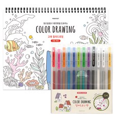 Pinkfoot 簡易版鯨魚主題著色本+著色筆 12色組, 1組