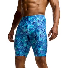 tesla 男款圖案Jammer及膝室內五分四角泳褲 TM-MSJ08, 珊瑚礁