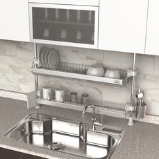 STAFIX Duo Rack 一鍵式水槽架, 銀色, 1個, 2層