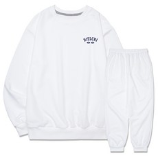 디엘크리 남성용 아치 스포츠팀 스몰로고 맨투맨 + 조거팬츠 트레이닝 세트