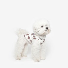 TUSTUS 狗狗無袖小熊背心T恤, 1個, 象牙白