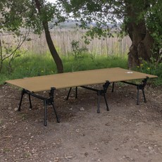 High Grounds Novelty 輕量加寬便攜式折疊露營行軍床 沙色, 燒焦