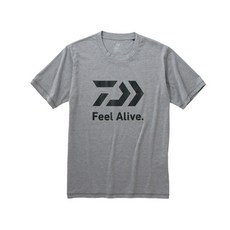 DAIWA Feel Alive 標誌短袖T恤 DE-8309, 羽毛灰