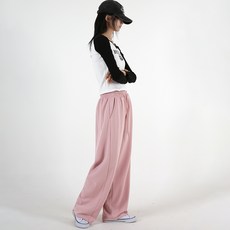 韓國 UMM 女款長/短版素色寬版運動褲