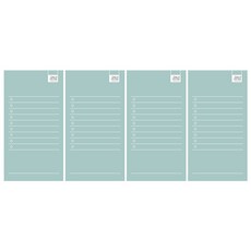 CMYK 컬러 체크리스트 떡메모지, 민트, 4개