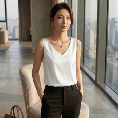 MarketA 女款簡約V領內搭無袖罩衫 M263-0469