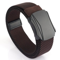 바로킵 알루미늄 버클 캐주얼 탄력 밴드 벨트, 교차브라운, 1개