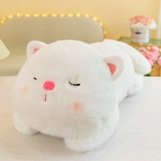 ARTJOY 貓咪娃娃抱枕枕頭 愛睏喵, 白色(瞌睡貓)