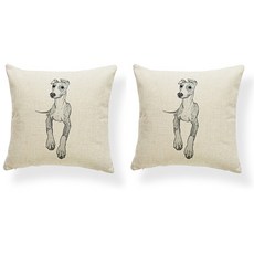 귀여운 애완견 흑백 아트 패브릭 쇼파 쿠션 커버 2p