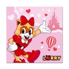 DIY 鑽石畫 可愛的蘿莉 25 x 25 cm PBW01, 混合顏色