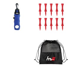 NAYASTYLE 高爾夫球袋 GFYP-136-3 + PE 高爾夫標準球梯 169-4PU 10入 + 球袋組合, 藍色(高爾夫球袋), 紅色(高爾夫球梯)