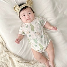 Bebeniz 幼兒款印花網眼圓領短袖連身衣