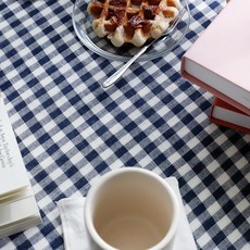 Cheonpam Stereo 竹節格紋 30支紗 色織棉 布料 1387, 海軍藍