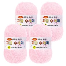 Yarna 大捲菜瓜布編織線 100g 4捲+A款編織範本 8款, 105白粉色, 1組