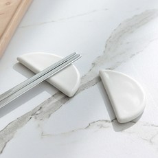 ssueim 半月造型筷架, 白色的, 4個