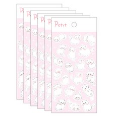 Petit 設計款貼紙, 線條畫 害羞貓(PD902), 6個