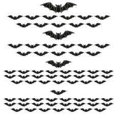 리빙다 3D 야광박쥐 데코 12p 세트, 블랙, 6세트